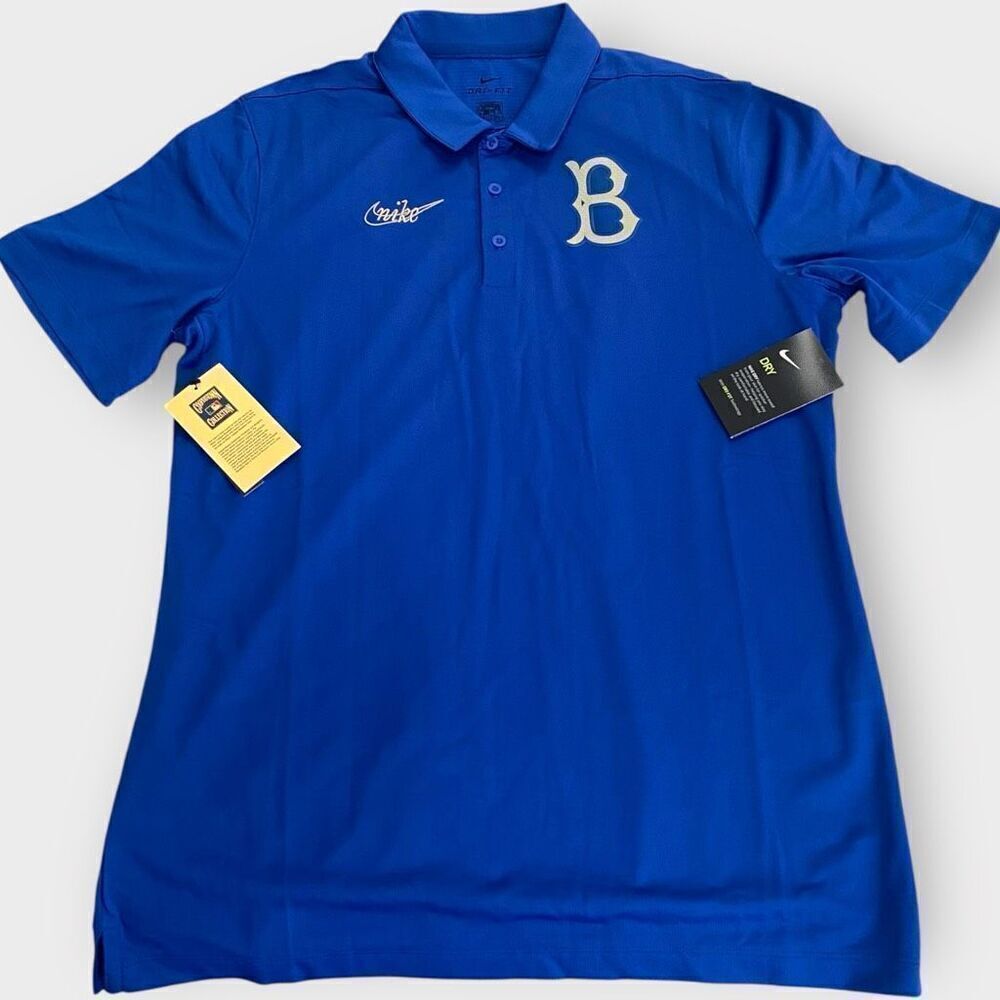 Nike MLB Brooklyn Dodgers Cooperstown Collection DRI-Fit Polo Shirt size M New